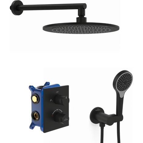 Columna de ducha empotrada VILLEROY & BOCH Universal Shower con ducha de mano de 3 chorros negro mate (1/5)