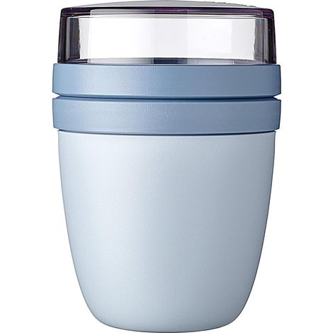 Mini bol à céréales à emporter – compartiments individuels – ne passe pas au micro-ondes ni au lave-vaisselle – 500 ml, bleu marine (1/5)