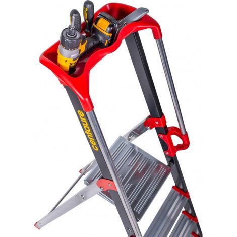 Centaure – Tablette gouttière rouge pour escabeau Pro'UP – Support ergonomique pour outils – Compatible avec escabeaux C239206 – Réduit la fatigue