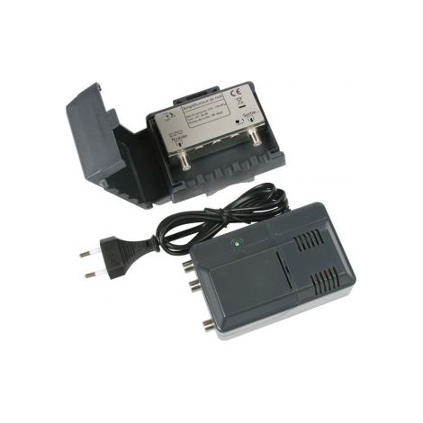 Kit Préamplificateur UHF d'antenne Réglable Etanche + Alimentation 220V Optex 010053 intérieur - 1 entrée 1 sortie, Gain 20-38dB