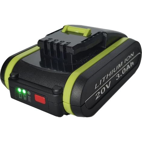 Remplacement de batterie Li-ion 20V 3.0Ah/3000mAh pour batterie Worx WA3551 WA3551.1 WA3553 WA3553.2 WA3641
