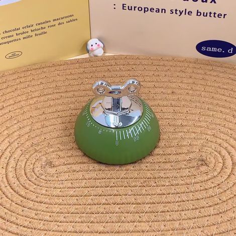 1 Magnetischer mechanischer Küchentimer (batterielos), benutzerfreundlicher Küchentimer zum Kochen und Backen, Grün (1/5)