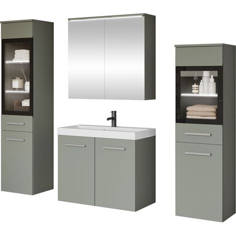 Conjunto de mueble de baño Scientia III, Verde polvoriento