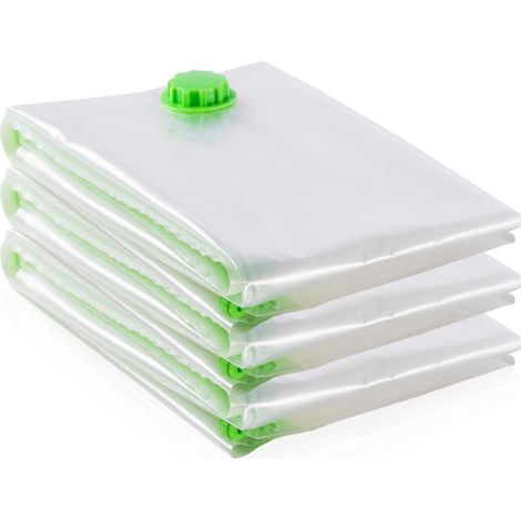 Sacs de rangement sous vide - Sacs sous vide - Sac sous vide - 100 x 120 cm - Lot de 4 - Couverture de rangement sous vide - Sac de compression hermétique-AquaForge