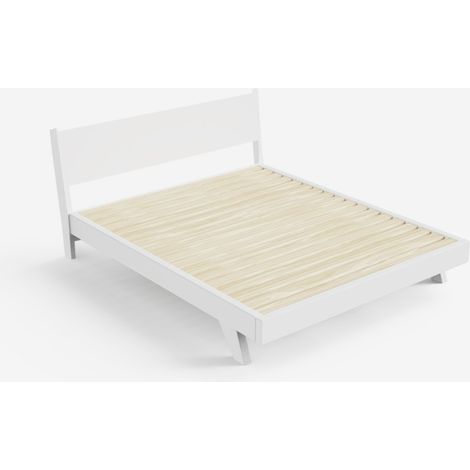 Cama de matrimonio diseño moderno 160 x 190 cm somier cojín Rust - Blanco (1/5)