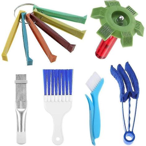 Outil de nettoyage pour climatisation (6 pièces), peigne en acier pour évaporateur, peigne pour ailettes de condenseur de radiateur, outil pour peigne à ailettes FCR6 (1/5)