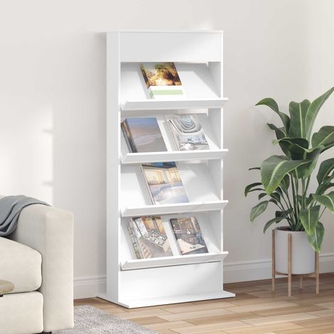 Magazinregal mit Regal Weiß 70 x 41 x 156 cm Holzwerkstoff