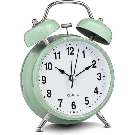 Une horloge de bureau à quartz silencieuse avec des doubles cloches rétro ultra-puissantes. (1/5)