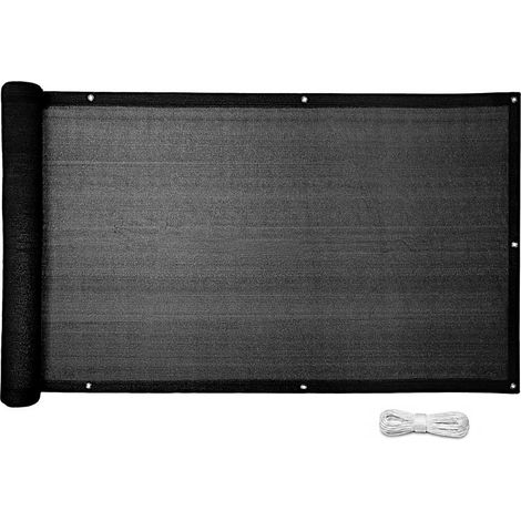 Balkonsichtschutz HDPE Balkonverkleidung 6m Balkonbespannung Sicht- & Windschutz Anthrazit / 90x600cm (1/5)