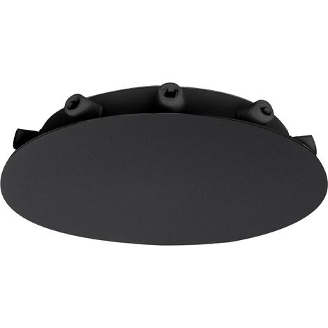 Tibelec – Plafonnier rond noir en métal pour jusqu'à 12 câbles latéraux – Diamètre 180mm – Installation plafond pour luminaires multi-descente (1/5)