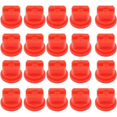 Lote de 20 boquillas de pulverización de chorro plano de 110°, color rojo, modelo VP110-04, con apertura de 4 mm para pulverizador agrícola (1/5)