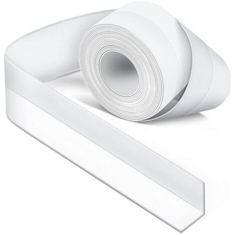 Joint Silicone Blanc Salle de Bain,Ruban d'étanchéité pour cuisine ou salle de bain,Ruban auto-adhésif anti-moisissure et anti-fuite adapté à de nombreuses occasions (1/4)
