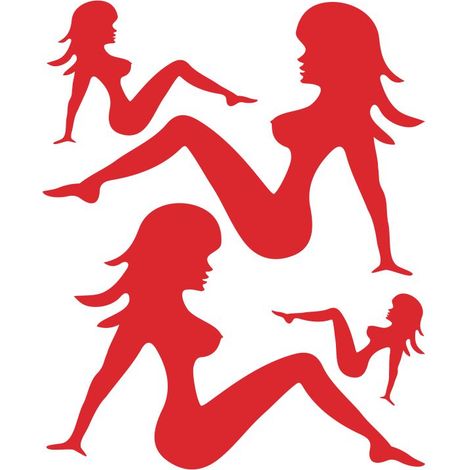Adesivi Stickers Siluette Donna 13,5 x 16 cm - Colore: ROSSO