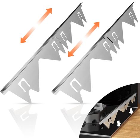 Cache-joint en acier inoxydable pour cuisinière - Lot de 2 pièces résistantes à la chaleur pour l'intérieur de la cuisinière (1/5)