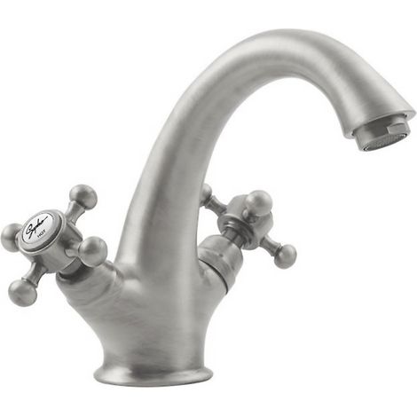 Mitigeur de lavabo haut ANTEA avec vidage, nickel brossé (1/2)