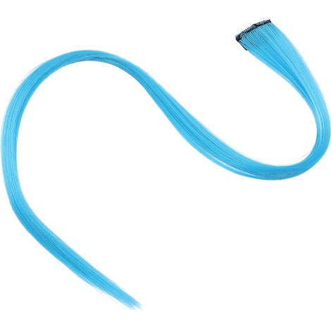 Mèches Clip-in Colorées Extensions de Cheveux Synthétiques Mèches Party Unie Highlight Bleu (1/5)