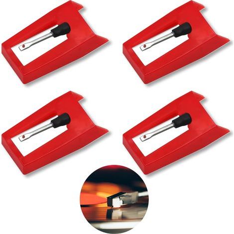 aiguilles pour platines vinyles, aiguilles de rechange universelles, compatibles avec la plupart des platines, avec pointe en rubis et aiguille en céramique. (1/5)