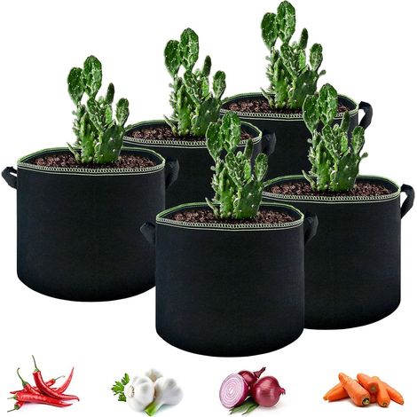 Reusable non-woven fabric planting bag for plants, tomatoes and strawberries (5pcs) (1/5)
