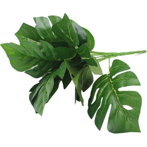 Artificial Green Silk Monstera Leaves with 9 Heads for Decoration (1/5)