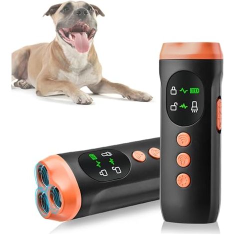 Dispositif anti-aboiement pour chien (bouclier d'écorce) – Outil anti-aboiement avec lampe de poche LED et écran HD, dispositif anti-aboiement pour intérieur et extérieur pour chiens de petite (1/5)