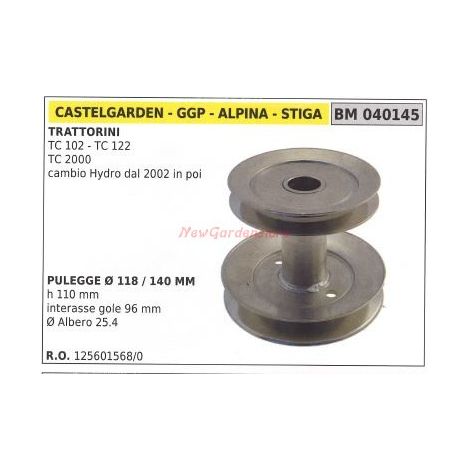Puleggia per trattorino rasaerba tosaerba TC102 122 cambio hydro GGP 040145