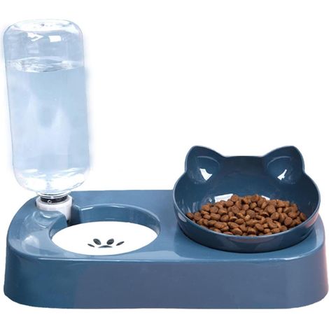 Adorables gamelles pour nourriture et eau pour chat - gamelle haute inclinée pour chat et support amovible pour gamelle. (1/4)