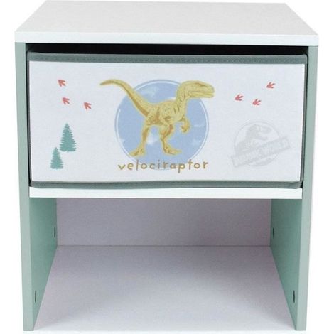 Comodino con cassetto Dinosauri - Jurassic World - FUN HOUSE - H.36 X L.33 X P.30 cm (1/3)