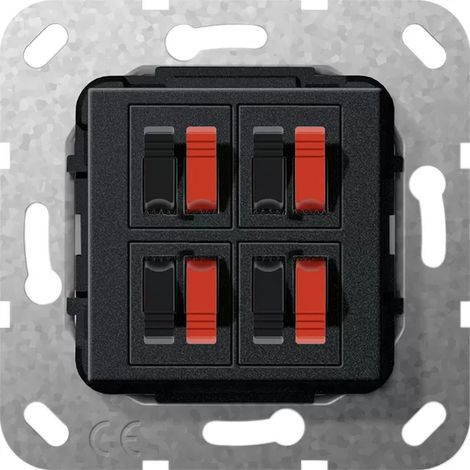 Gira Lautsprecheranschluss 4f Einsatz Schwarz m [569410], 5694 10 (1/2)
