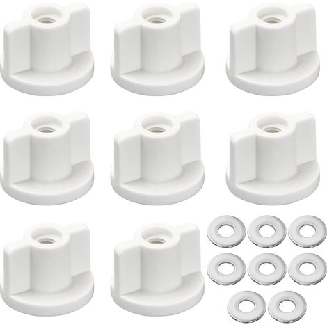 Supports de siège de toilette inclus - Filetage M6 - Écrou arrière et rondelles - Pièces de rechange pour siège de toilette à fixation supérieure - Fixation inférieure (1/5)