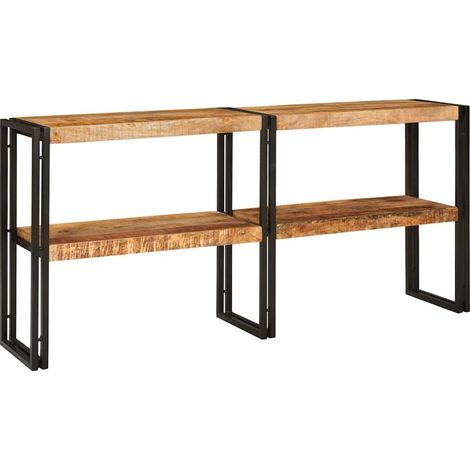 Konsolentisch mit Regal Braun 160 x 33 x 75 cm Massivholz Mango