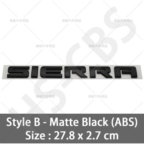 (Style B Noir) - Autocollants pour voiture Sierra ABS, emblème de coffre arrière, logo Sierra, badge de porte/aile, accessoires (1/5)