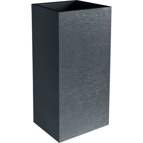 EDA PLASTIQUES TOPF QUADRATISCH GRAPHIT 39,5 X 39,5 X 80 CM 13738 BL. CER SX1 (1/3)