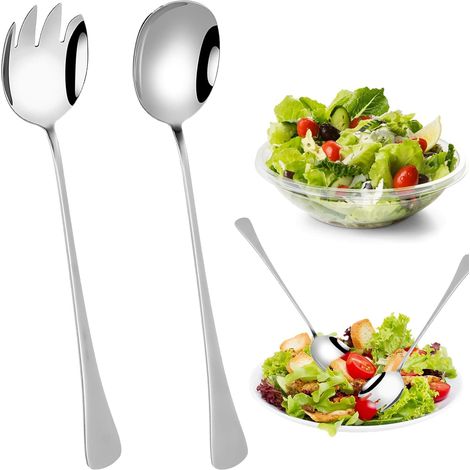 Couverts À Salade,Couvert A Salade,Couvert À Salade,Couvert Salade,Couverts A Salade,Couverts Salade À Longs Manches, Couverts À Salade INOX pour Cuisine, Salle À Manger