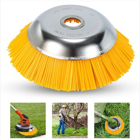 Cepillo de nailon para malezas - Cepillo redondo universal para desbrozadora - Herramientas de jardinería duraderas - 200 mm x 25,4 mm (1/5)