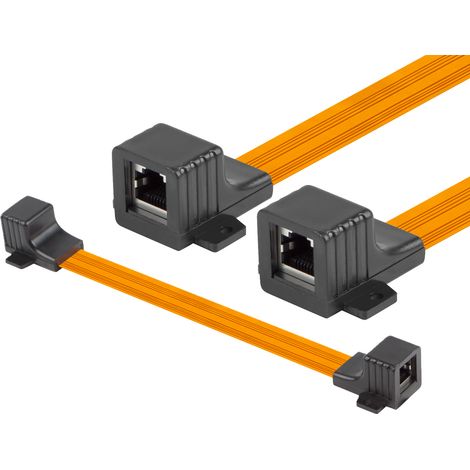 Adaptador pasacables para ventana, conector de red 2 x RJ45 cat.5e 17cm (1/5)