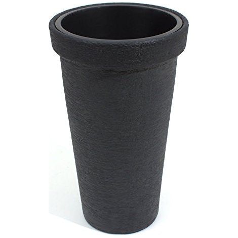 Vaso Kono effetto finta pietra colori nero e terracotta DPC Prosperplast - 40xH63 cm Nero
