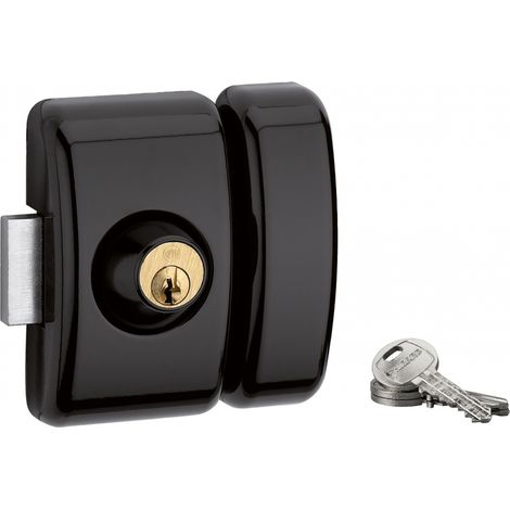THIRARD - Verrou pour porte d'entrée vitrée Universel 5 goup. 45 mm noir 3 clés