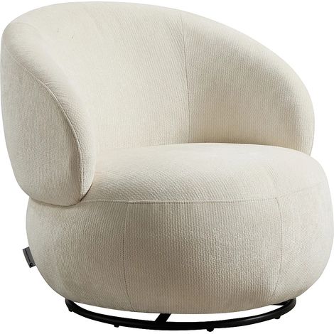 Poltrona girevole in tessuto testurizzato beige - LACAZO (1/5)