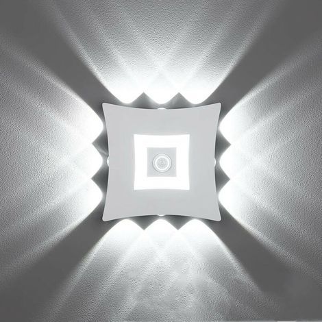 Applique murale extérieure moderne à LED 18 W avec capteur de mouvement PIR, applique murale étanche IP65, jardin blanc froid 6000 K, blanc (1/3)