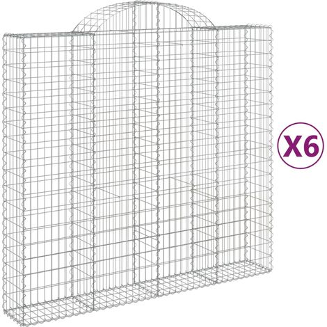 Maison Exclusive - Paniers à gabions arqués 6 pcs 200x50x180/200 cm Fer galvanisé