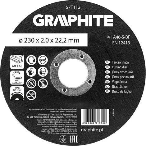 Disque de coupe graphite 41 a46-s-bf 230 mm 2 mm (1/3)