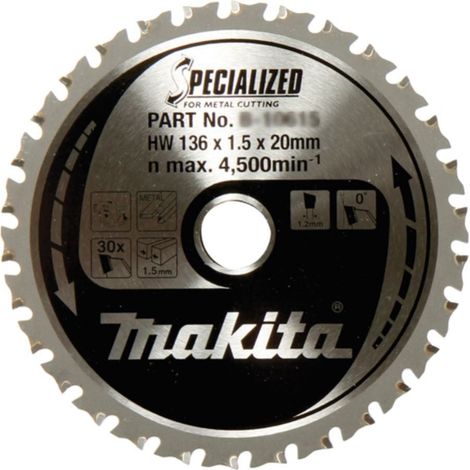 Makita B-33641 hoja de sierra circular 136 mm 50 dientes