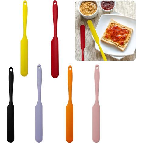 Spatule Silicone 6 Pièces, Spatule pour Nutella 24cm, Résistant Chaleur, Poêles Antiadhésives, Cuisson (1/5)