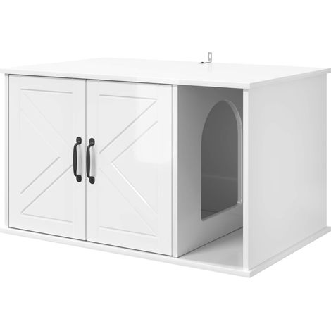 Casa per Gatti Bianco Lucido 85 x 55 x 50 cm Legno multistrato vidaXL