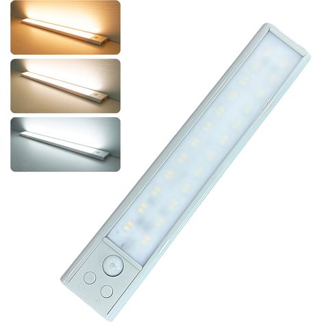 Lot de 1 Lampe LED à détecteur de mouvement pour cuisine – 1500 mAh rechargeable, aimantée, sans fil – Idéale pour placard, armoire, escalier et plan de travail-Gris-20cm (1/4)