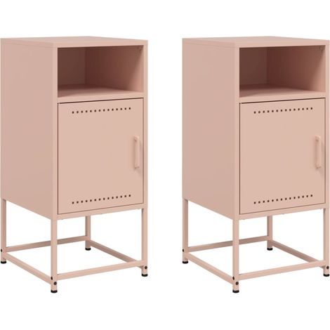 Maison Exclusive - Comodini 2 pz Rosa 36x39x78 cm in Acciaio