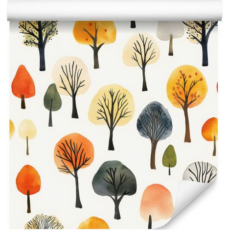 Tapete mit Blumen- und Blättermuster, weiß, cremefarben und hellgrau, 50 x 1000 cm (1/5)