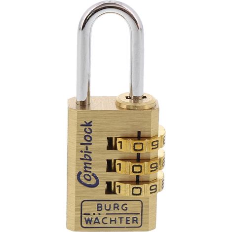 Burg-Wächter Combi 80 20 M SB Lucchetto a Combinazione Regolabile, Ottone, 3,2 mm Bügelstärke (1/4)