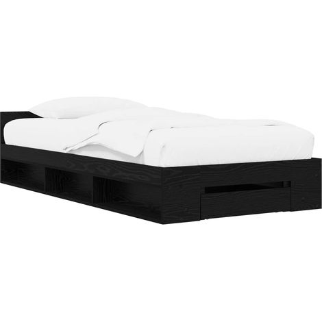 Maison Exclusive - Telaio del letto con storage Rovere Nero 80 x 200 cm (1/5)