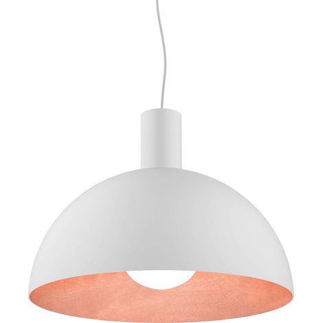 LUMICOM  ZENIT Sospensione, 1xE27, max 42W, metallo, bianco opaco/foglia rame, D.40cm